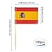 JBCD Spain Toothpick Flag Spanish Mini Small Cupcake Topper Flags, 100pcs