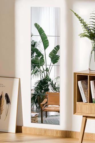 EONAZE Spiegelfliesen Selbstklebend Spiegel Wand Türspiegel Wandspiegel Kleben Mirror Wall Spiegel zum Aufkleben Acryl klebespiegel für die Wand Schrank (30 x 30 cm 4 Stücke)