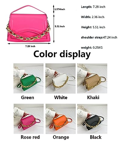 Image of Hot pink Small Crossbody Bag，Cute Purse for Women trendy，Girls Top Handle Clutch Handbag Pink Purse