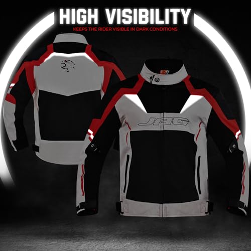 Image of J.A.G. JAG Mesh Motorcycle Jacket-Biker Jacket-CE Armored Motorbike Jacket Men-High Visibility Breathable Riding Jacket