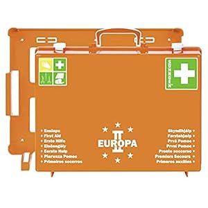 Söhngen EHBO-koffer Europa II gevuld (met wandhouder, vulling volgens DIN 13169, met wondverbanden, reddingsdeken) oranje, 03001357