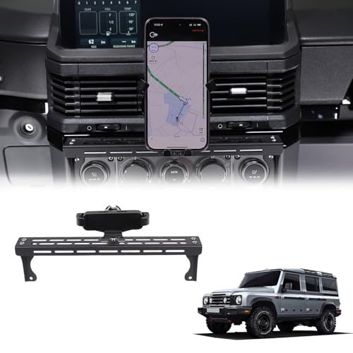 Image of Tumukiw Compatible with INEOS Grenadier 2020-2024 Car Phone Mount and Walkie Talkie Mount Stand Set, Centre Console Multifunctional Track Mobile Phone Holder Expansion Platform (Style B)