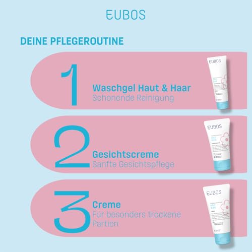 EUBOS HAUT RUHE | Creme | Beruhigende Pflege für empfindliche, trockene Kinder- und Babyhaut | Lindert Juckreiz und spendet Feuchtigkeit | Hautverträglichkeit dermatologisch bestätigt | 50ml