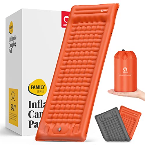 Qpau Camping Sleeping Pad, Camping Mat, Enhanced Support For Healthy Comfort Sleep, With Built-In Foot Pump, 4.7 Inch Durable Sleeping Mattress For Camping, Hiking, Backpacking And Home - Orange-1 #TOP28