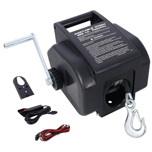 Winche eléctrico portátil 12V para bote 5000 lbs