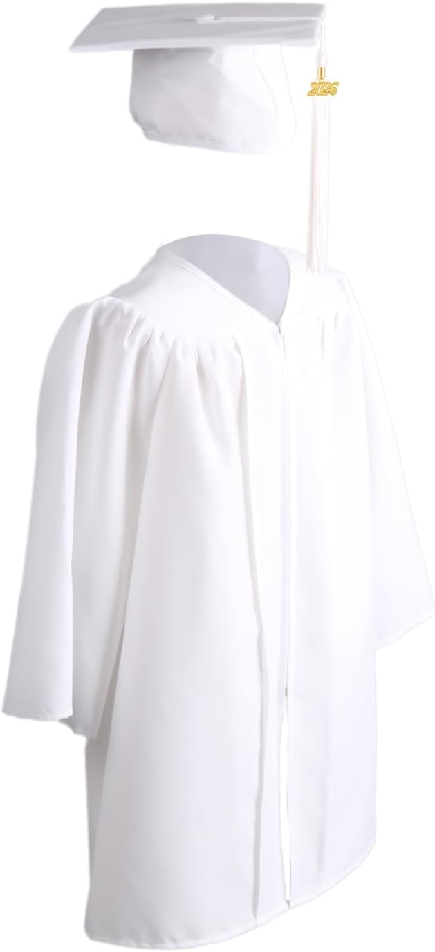 Unisex Matte Kindergarten Graduation Gown Cap Tassel Set 2026