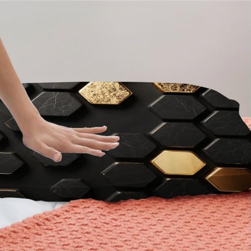 Housse de couette 90x190 cm en microfibre douce sans repassage hexagone - 7