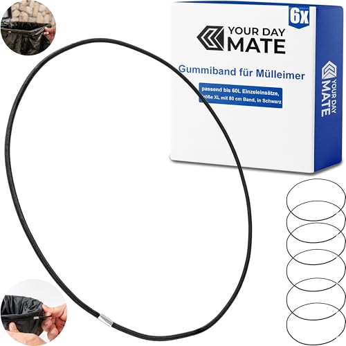 Universal Gummiband für Mülleimer, 6 Stück, Größe XL,...