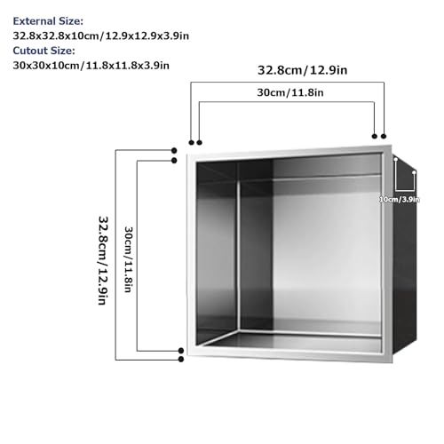 Étagère de douche encastrée gain de place niche inox argenté - 4