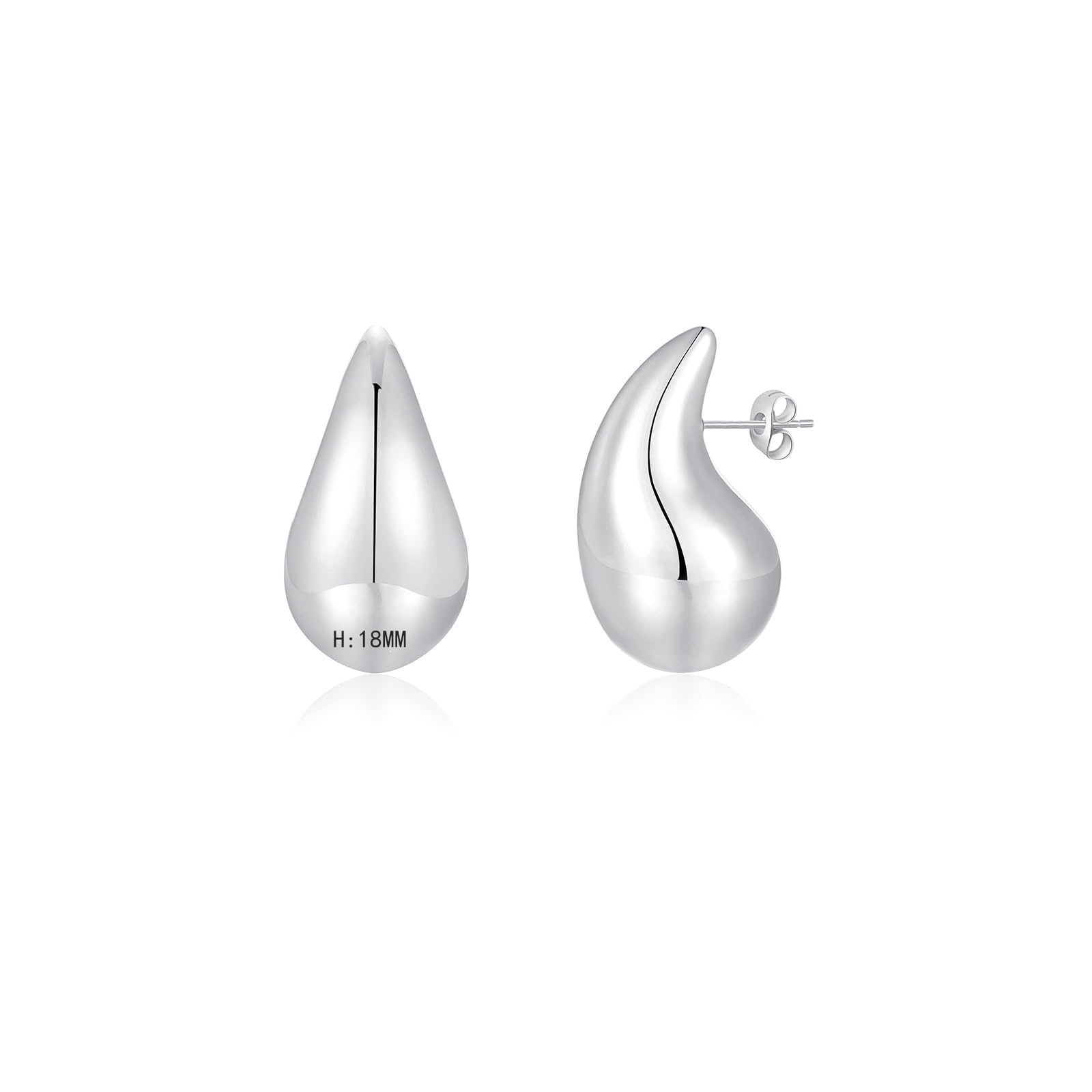 Apsvo Chunky Gold Hoop Earrings for Women, Dupes Earrings Lightweight Waterdrop Hollow Open Hoops, Hypoallergenic Gold Plated Earrings Fashion Jewelry