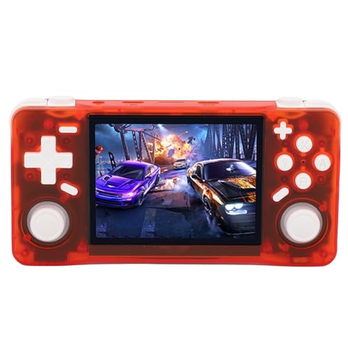 [Design ergonomico portatile] Progettata per il comfort durante il gioco prolungato, questa console leggera presenta una forma ergonomica con impugnature antiscivolo.il formato compatto da 3,5 pollici si adatta perfettamente alle tue mani e scivola facilmente nelle borse.