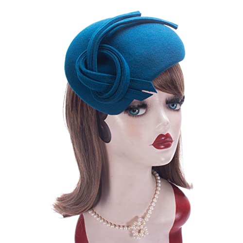 Lawliet Black Teardrop Women Felt Fascinator Tam Beret Casque Cocktail Hat A572 thumb #4