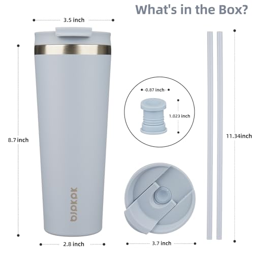 Image of BJPKPK 26 oz Coffee Tumbler with Straw, Insulated Stainless Steel Cup