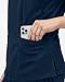 NY Threads Scrub Tops for Women Soft Stretch V-Neck Medical Scrub Top with Pockets, Large, Navy