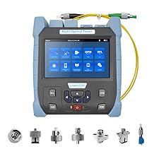 Rsrteng OTDR Fiber Optical Tester 1310/1550nm 28/26dB 5" Touch Screen SM Fiber Tester Event Map RJ45 8GB TF Card PC-Sides Analysis Software Connector with UPC/SC FC LC ST