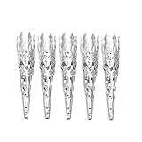 HEALEEP マルチストランドジュエリー：100個 41×8mm トランペットフラワーホルダー シルバーフィリグリービーズキャップ 5枚の花びら 鉄ビーズコーン