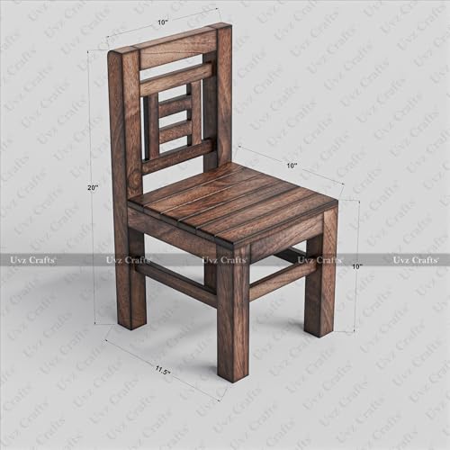 Image of Wooden Small Chair for Toddlers, Solid Mango Wood, 11.5 x 10 x 20 Inch, Durable & Safe, Antique Style, for Home & Play Area | chair02