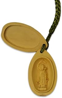 木彫り仏像-ミニ香合仏 【聖観音菩薩立像】 柘植3cm 携帯・ストラップ ※紙箱入れ