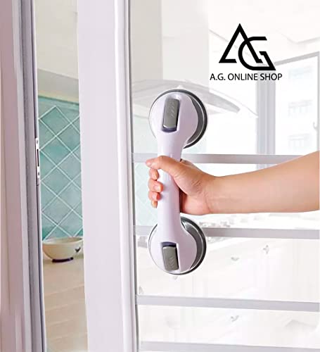 (2 Pack) A.g. Shower Handle 12 Inch Suction Grab Bars For Bathtubs And Showers, Bathroom Bathtub. Strong Hold Suction Cup Handles Handicap, Elderly Seniors, Injury, Pregnants. Safety Cup Grip Non Slip #TOP2