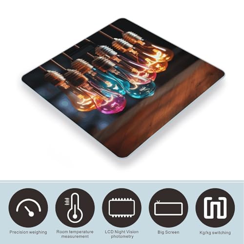 Báscula digital de baño con luz LED y plataforma de vidrio templado miniatura 3
