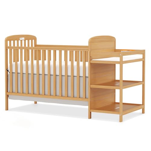 4-in-1 Convertible Baby Crib with Changing Table
