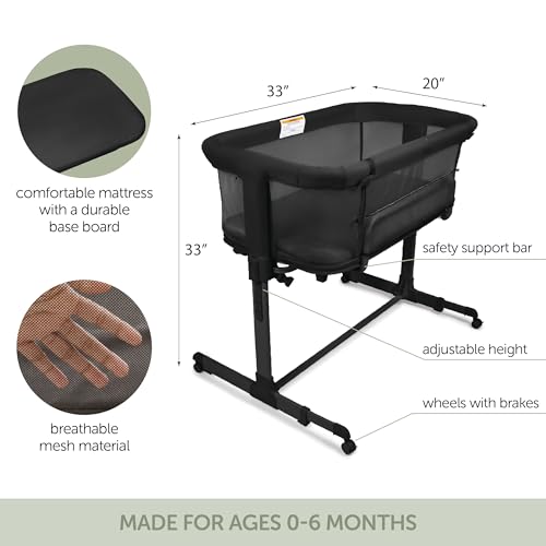 Image of KoolerThings 3 in 1 Baby Bassinet, Bedside Sleeper, & Playpen, Easy Folding Portable Crib (Black)- KoolaBaby (Mesh Bassinet)