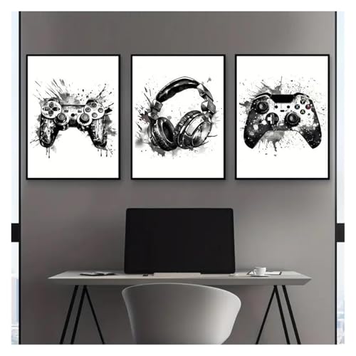 Affiche Gamer Chambre Mur Vide Solution Décorative Triptyque 3