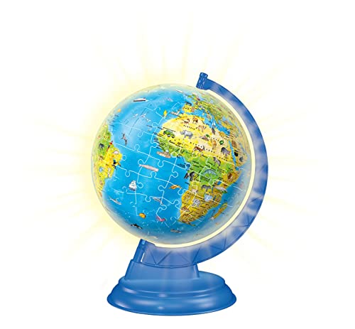 Rompecabezas 3D de globo terráqueo iluminado infantil con 180 piezas 2