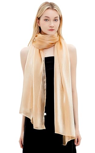 Gragengs Women Shawls and Wraps for Evening Dresses Lightweight Sheer Crepe Scarf Shimmer Wedding Party Stole3