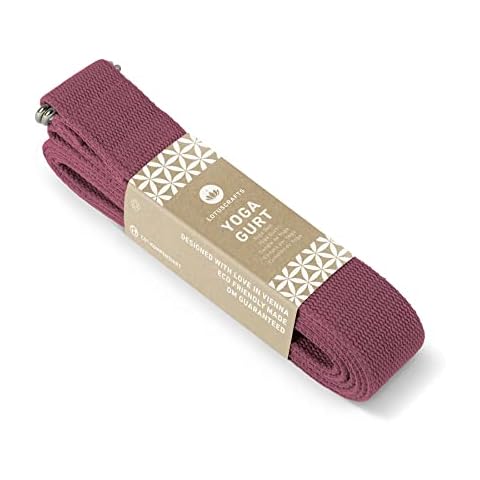 Lotuscrafts Yoga Strap for Stretching - 100% Organic Cotton - For Improved Stretch - For Beginners and Professionals - Yoga Belt with Metal Clasp - Yoga Band - Yoga Stretch Strap [250 x 3.8 cm] Cover