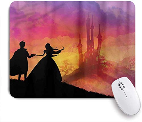 Preisvergleich Produktbild Benutzerdefiniertes Büro Mauspad,Fantasie Prinz Prinzessin Schloss Cool,Anti-slip Rubber Base Gaming Mouse Pad Mat