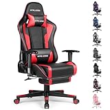 GTRACING Gaming Chair with Footrest Speakers Video Game Chair Bluetooth Music Heavy Duty Ergonomic Computer Office Desk Chair