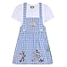 Wizard of Oz Cowardly Lion Dorothy Scarecrow Toddler Girls Matching Family Dress & T-Shirt Outfit Set Gingham Light Blue 3T