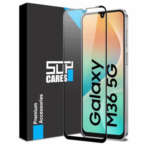 Image of SupCares Tempered Glass for Samsung Galaxy M36, F36, A16, A16, M16 and Galaxy A26 (6.7 Inch) With Installation Kit | Military-Grade Gorilla Screen Protector | Edge to Edge Coverage | Black