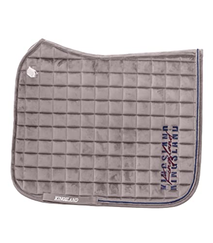 Tapis de selle Kingsland KLoriana en velours Beige Cinder Taille Jumping pour cheval