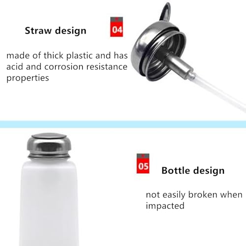 Image of 2 Pcs Liquid Push Alcohol Dispenser Solder Flux Bottle Cleaner Push Down Pump Dispenser for Acetone Cleanser Polish Remover, 200ml