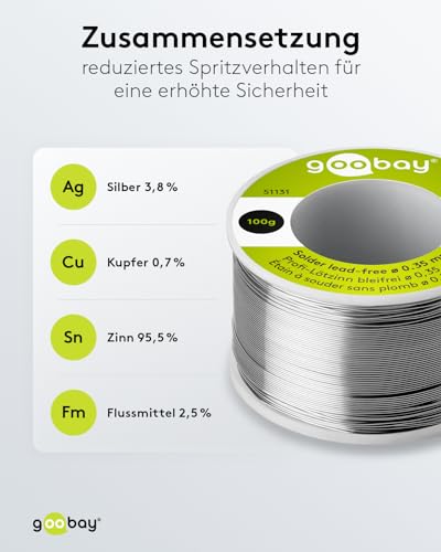 Lötzinn Goobay 51131 bleifrei 0,35mm Lötdraht mit Flussmittel