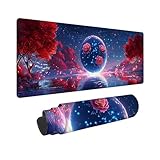 マウスパッド 大型 ゲーミングマウスパッド XXL 1200 x 400 mm 防水 滑り止め おしゃれ 耐久性 ズレない デスクマット キーボードパッド 快適操作性 ゴム底 洗える 耐洗い表面 仕事 ゲーム オフィス ホーム用 男性用オフィス部品 （月の風景) Z-898