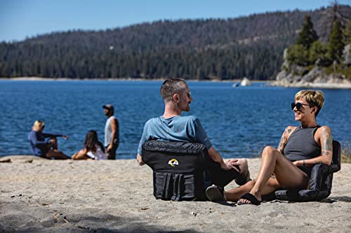 Image of PICNIC TIME Black Los Angeles Rams Ventura Seat Portable Recliner Chair