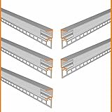 BARO (BO) Fliesenabschlussprofil Aluminium 5 x 2m eloxiert | Fliesenleiste für Led Streifen bis 1cm Breite | U-Profil Fliesenschiene + Acryl Abdeckung milchig weiß (opal)