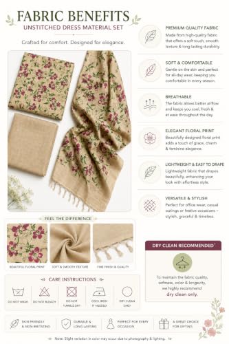 Image of HAIDER ALI Handloom Cotton Silk Screen Print Unstitched Suit Set for Women with Dupatta | Salwar Suit Dress Material for Women & Girls 01