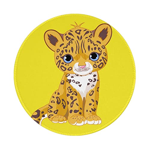Tapis de souris jeux vidéo rond motif jaguar pour éviter les glissements de souris