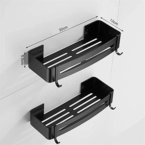 Support d'angle de salle de bain XMING en aluminium noir sans perforation - 3