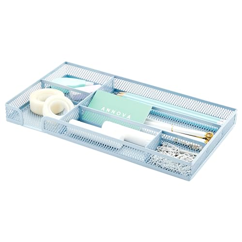 Annova Vassoio organizer per cassetti da scrivania, per organizzare l'ufficio, rete metallica, accessori e forniture per...