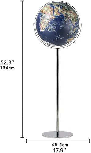 Miniatura 2 de SYALEO Globo Terráqueo Globo Terráqueo - Globo de pie de 17.9 pulgadas con soporte de metal, luz táctil recargable, globo decorativo para el hogar y
