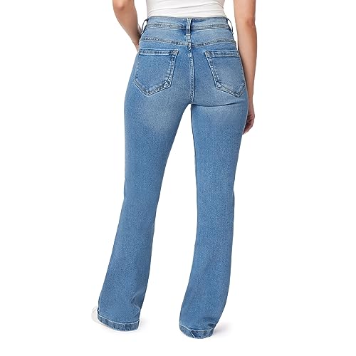 kensie Jeans for Women The Savannah High-Rise Flare Trouser Hem 32-Inch Inseam, Size 0-143