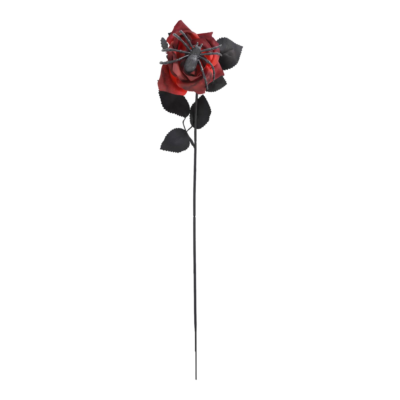 Tsophreniq Red Spiders Artificial Rose With Bendable Stems Silk Halloween Centerpiece For Themed Party Indoor Outdoor Use Artificial Spiders Rose For Halloween