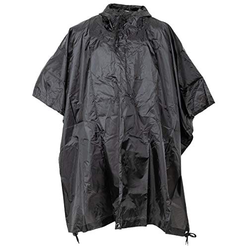 MFH US Poncho Ripstop (DE/NL/SE/PL, Alphanumerisch, Einheitsgröße, Regular, Regular, schwarz)
