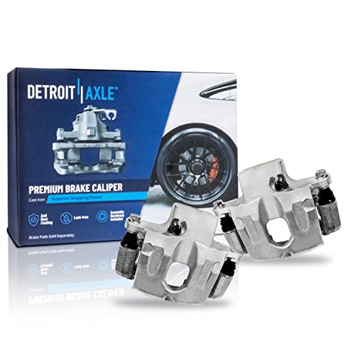 Image of Detroit Axle - Rear Brake Kit for Chevy Trailblazer EXT SSR GMC Envoy XL | XUV Buick Rainier Isuzu Ascender Olds Bravada Saab 9-7X, Disc Brake Calipers Ceramic Brake Pads Replacement