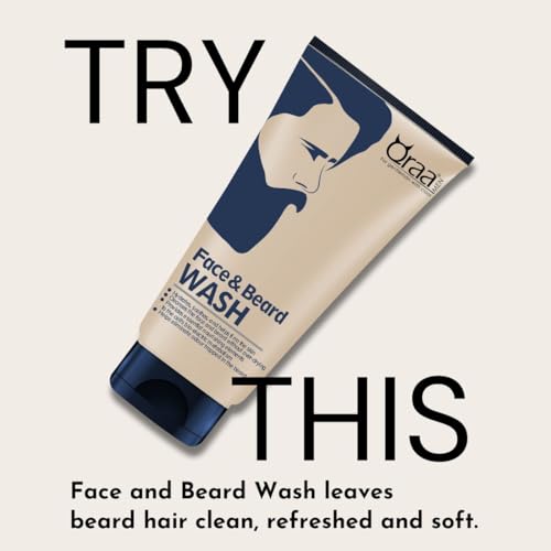 Image of Qraa Men Face and Beard Wash | 2 in 1 Beard & Face Wash | Rosemary & Aloe Vera for Deep Cleansing |100gm X 3 | Refreshes & Soothes | Stimulates Beard Growth | (Pack Of 3, 300, gram)